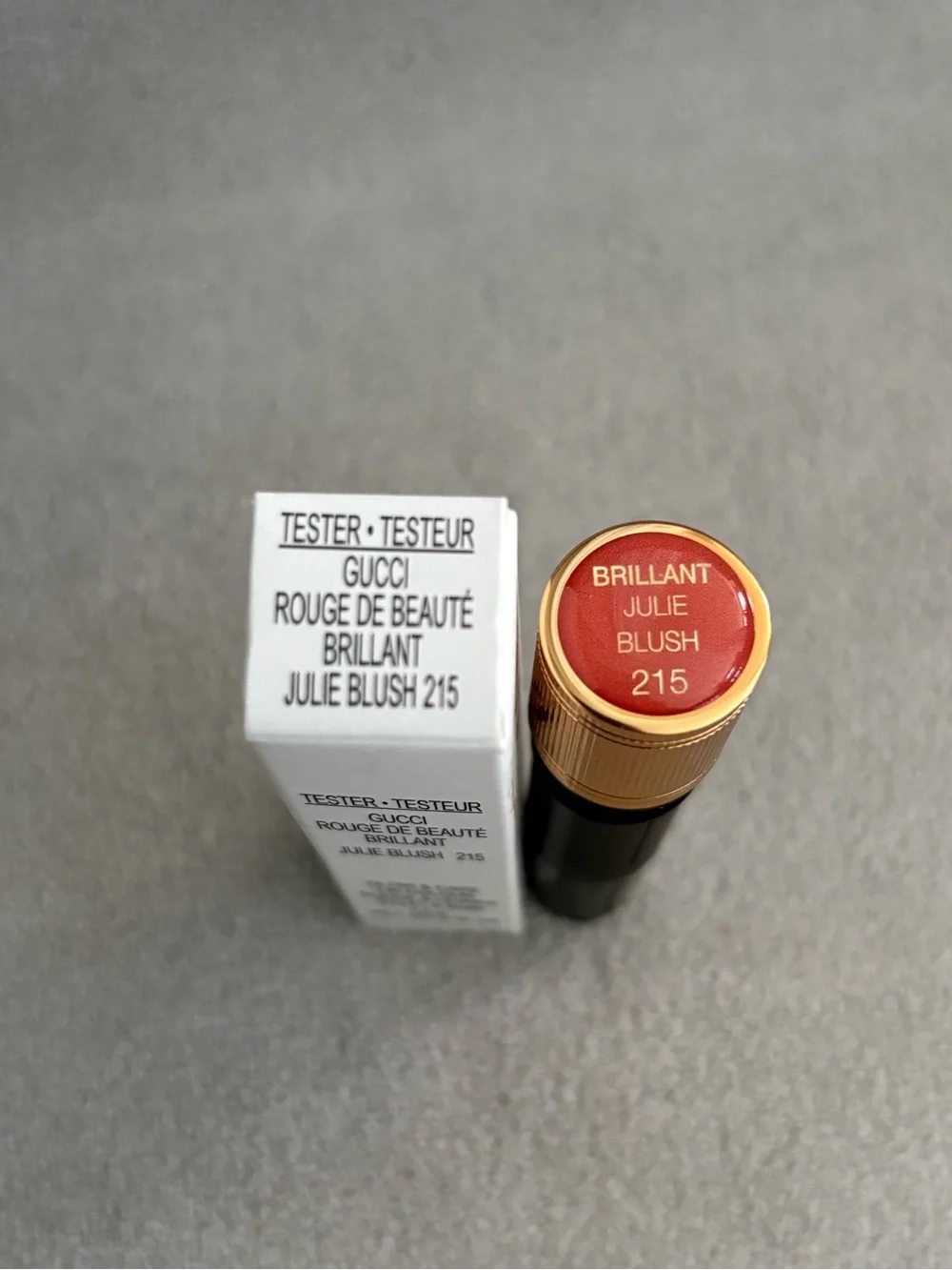 Gucci Rouge de Beauté Brillant Glow & Care Lip Colour Julie Blush 215 Brand New!